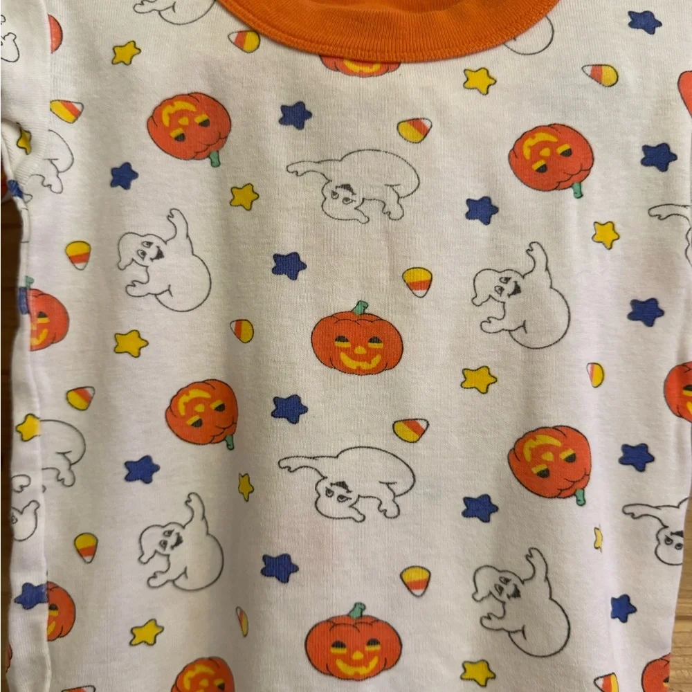 Vintage OshKosh Bgosh 12-18 Months Halloween 2 Piece Pajama Set Ghosts Pumpkin